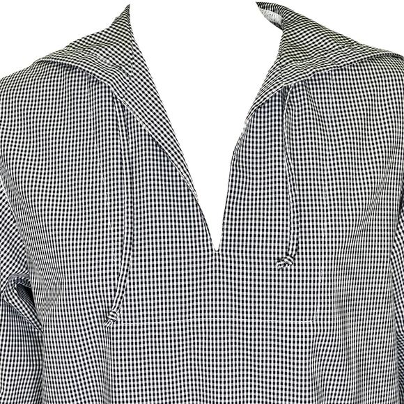 LIZGOLF Liz Claiborne Black White Pull-Over Gingham Wind Breaker Jacket Small - Picture 2 of 9